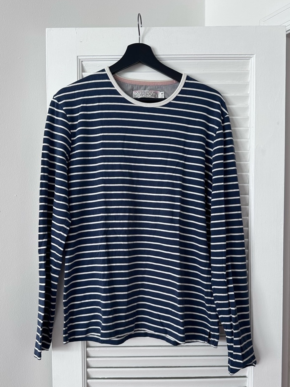 Shipley & Halmos Navy and White Striped Long-Sleeve Crewneck